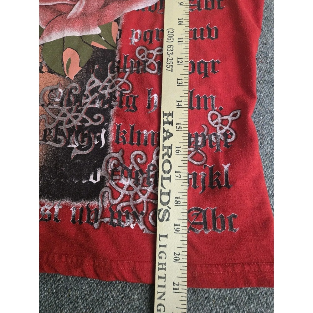Vtg Y2k Foreigner Ladies Tank Top Sleeveless shirt Us6 Uk10 Rose Tribal Script - Picture 6 of 6